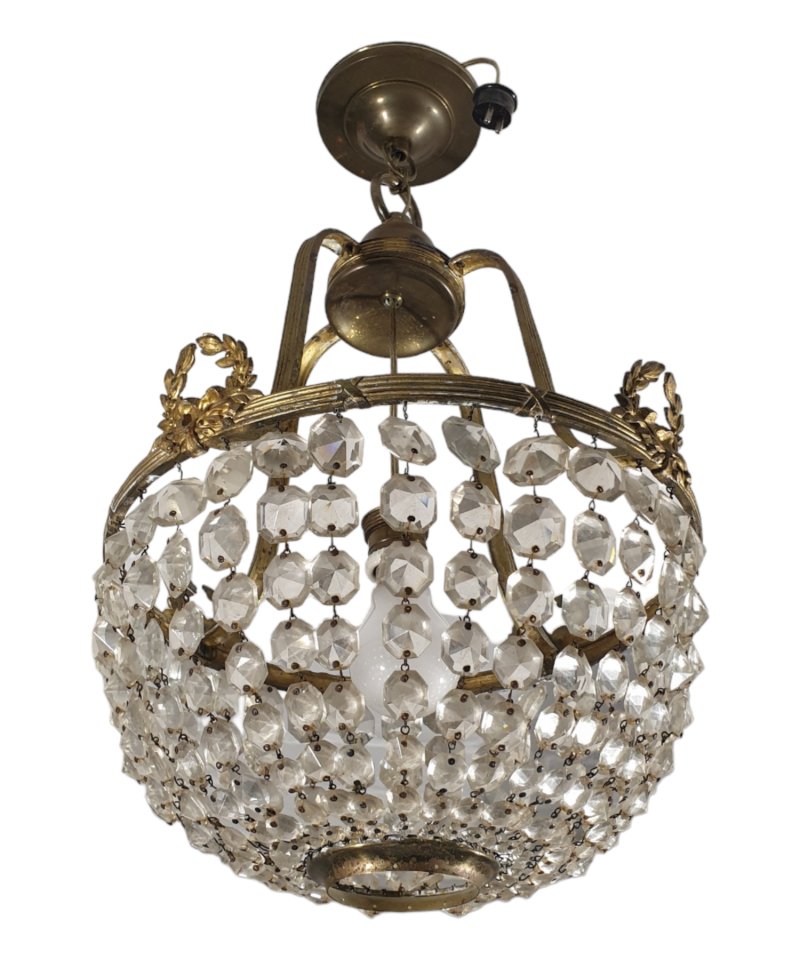 Antique Gustavian Crystal Chandelier A-1347