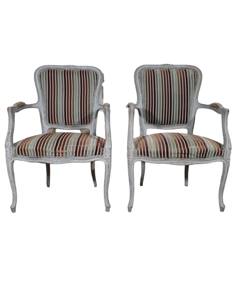 Pair of Swedish Rococo Style Armchairs Ref 22143