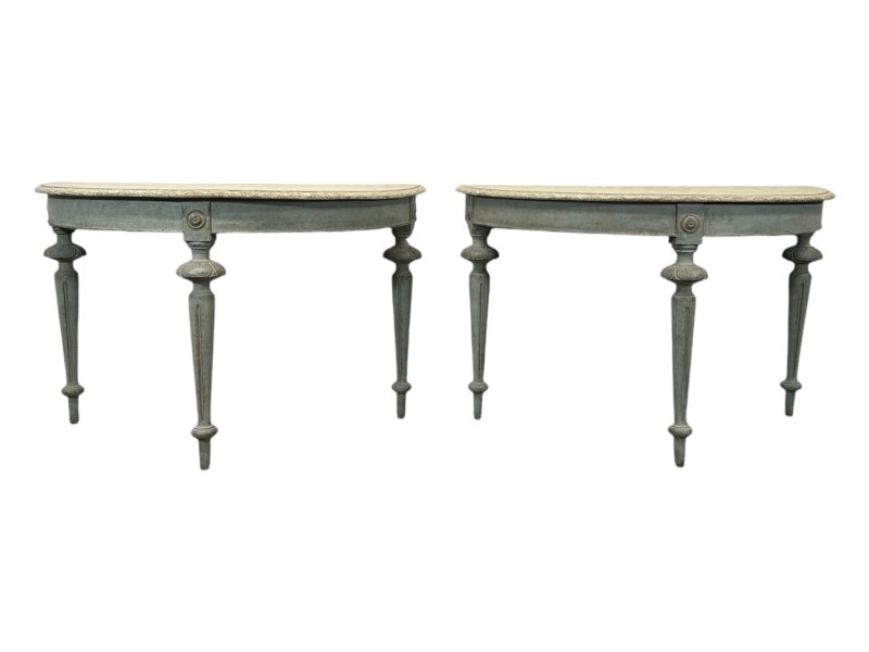 Pair of Antique Demi Lune Consoles Tables Ref. 24080