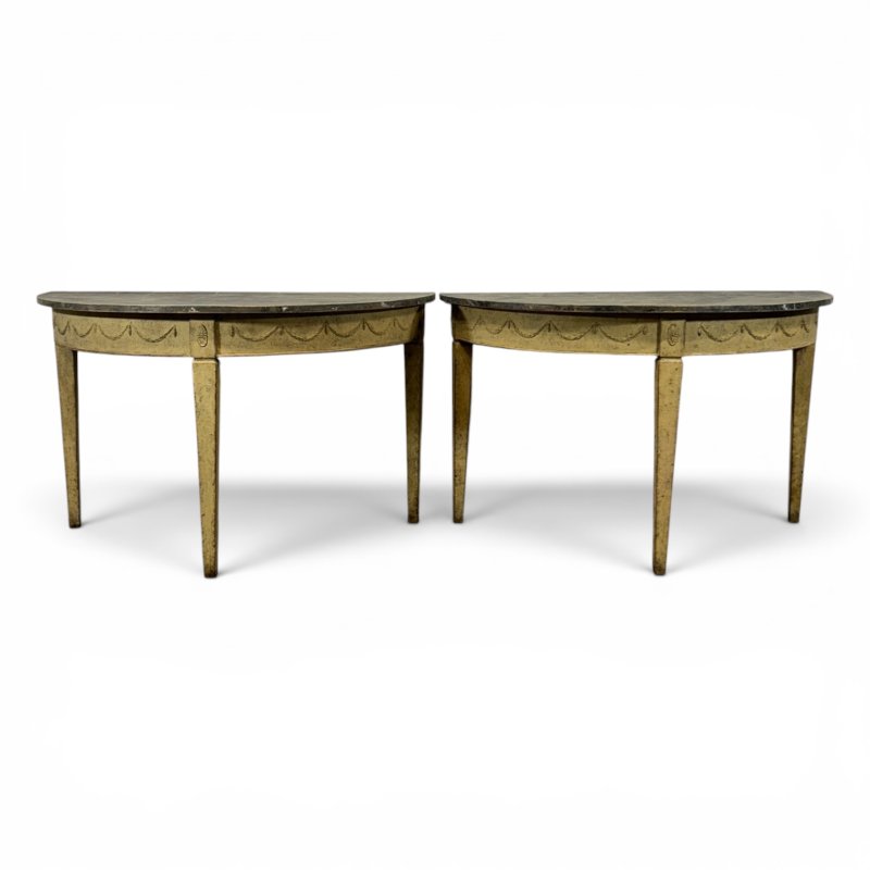 Pair of Antique Swedish Demi Lune Console Table, Ref. 26094